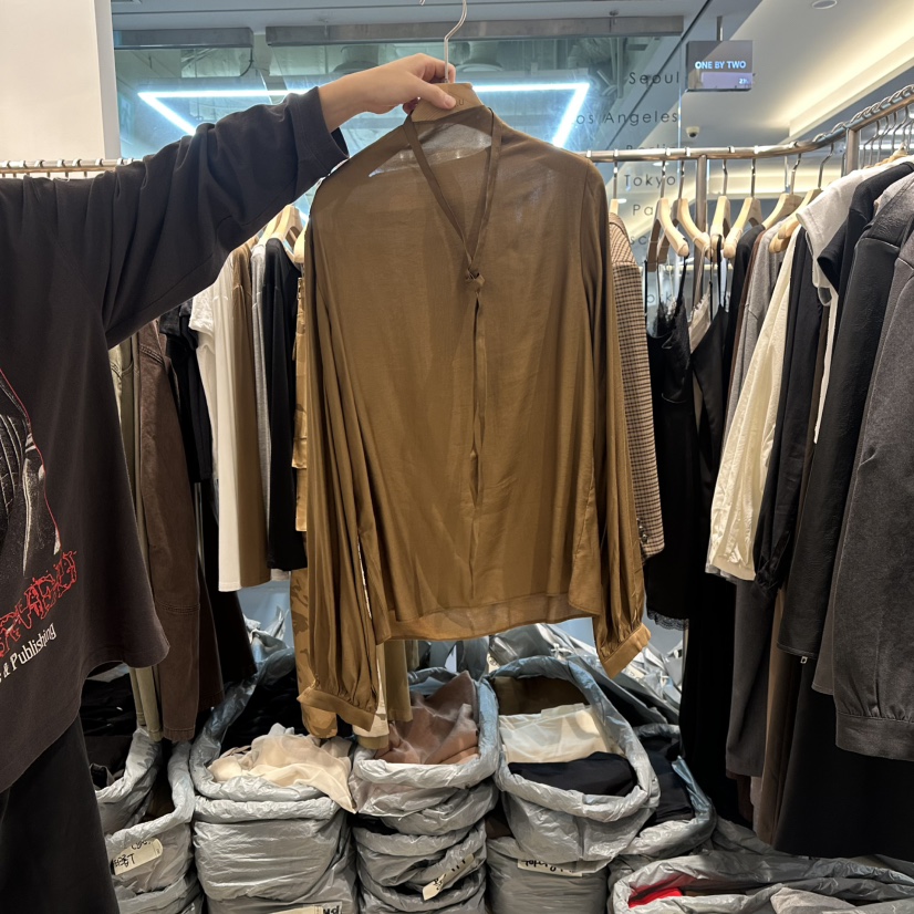 HONG.U韓國代購㊣女裝新品職業時尚熱賣25秋冬推薦襯衫蕾絲衫HONG.U襯衫/蕾絲衫圖色2