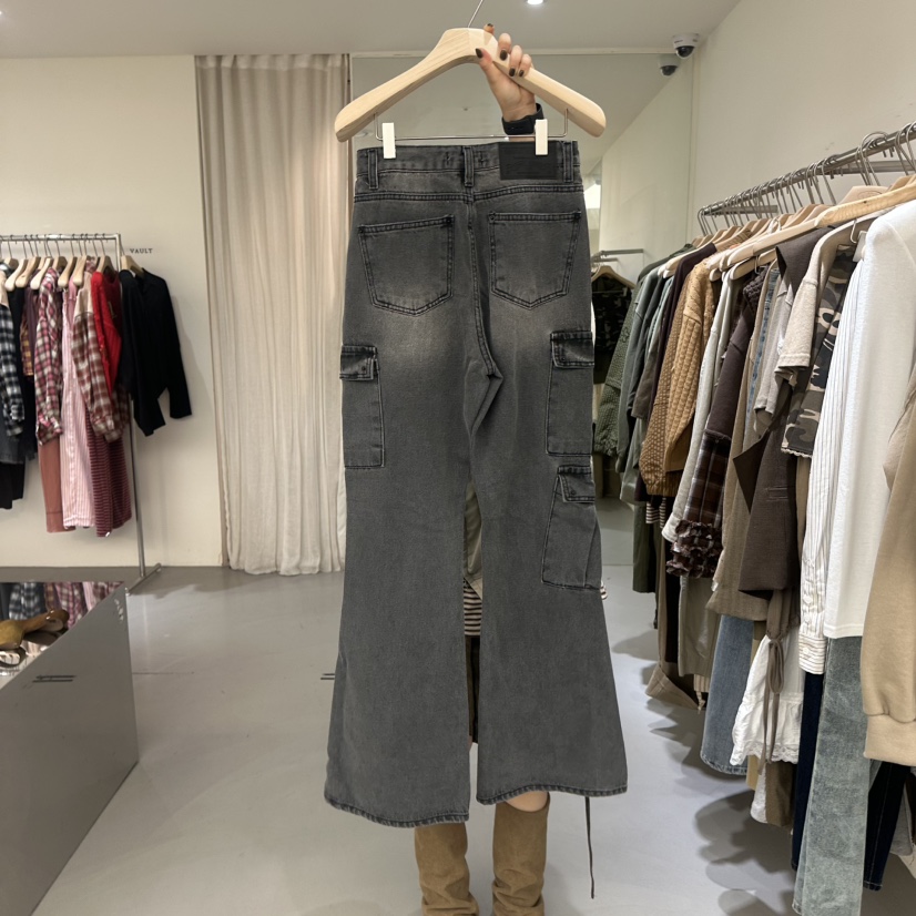 VAULT東大門㊣代購女裝新品25秋冬時尚人氣休閑熱賣牛仔褲工裝VAULT牛仔褲
