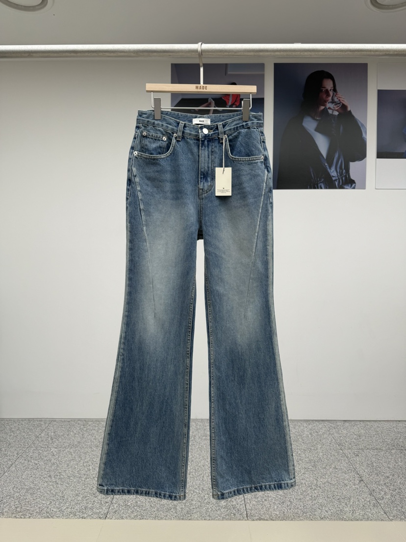 MADE-P東大門㊣實拍女裝新款休閑真品熱賣人氣時尚25秋冬牛仔褲MADE-P牛仔褲圖色1