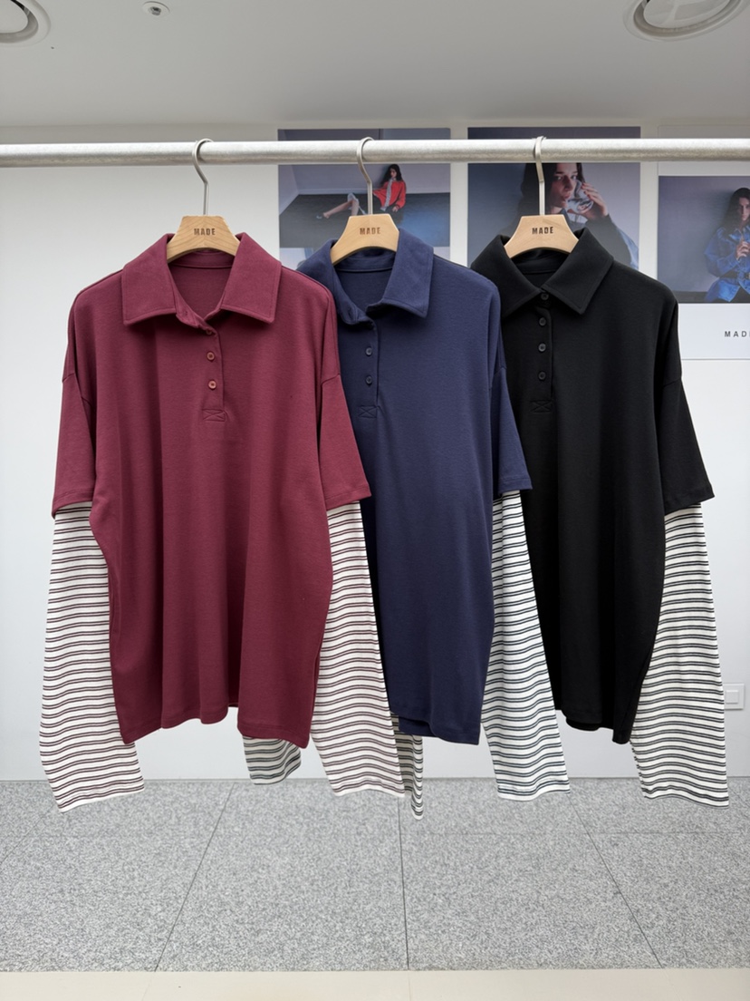 MADE-P東大門㊣代購女士新品推薦休閑時尚25秋冬職業長袖T恤MADE-P長袖T恤