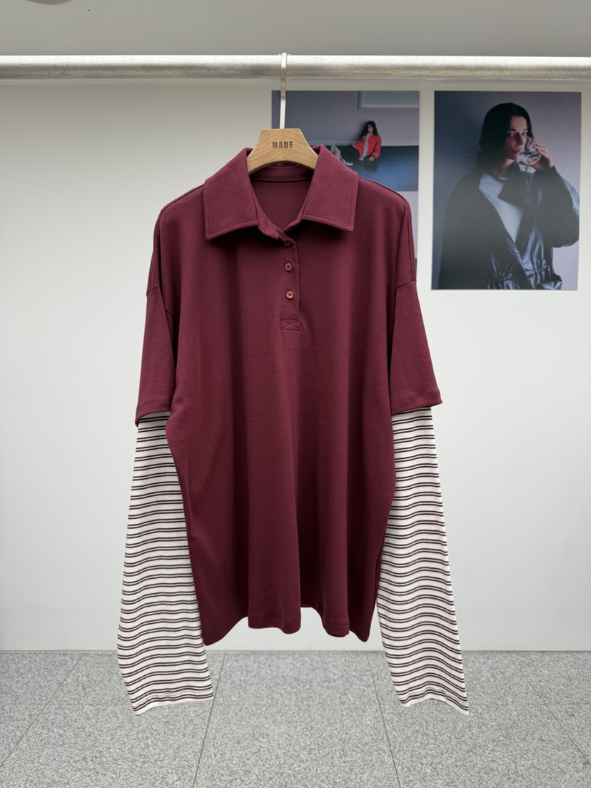 MADE-P東大門㊣代購女士新品推薦休閑時尚25秋冬職業長袖T恤MADE-P長袖T恤圖色1