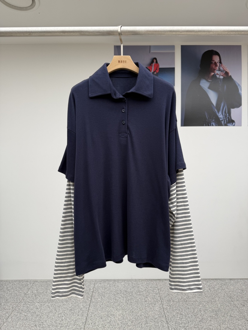 MADE-P東大門㊣代購女士新品推薦休閑時尚25秋冬職業長袖T恤MADE-P長袖T恤圖色2