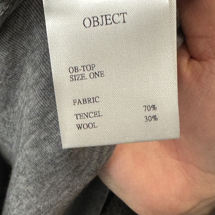 OBJECT韓國直郵㊣女裝新品時尚職業真品長袖T恤天絲羊毛圓領OBJECT長袖T恤