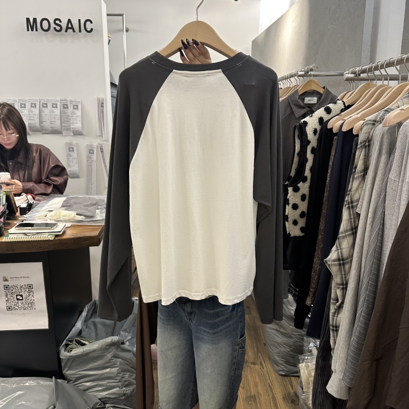 MOSAIC韓國代購㊣女士新品推薦時尚休閑熱賣25秋冬職業長袖T恤MOSAIC長袖T恤