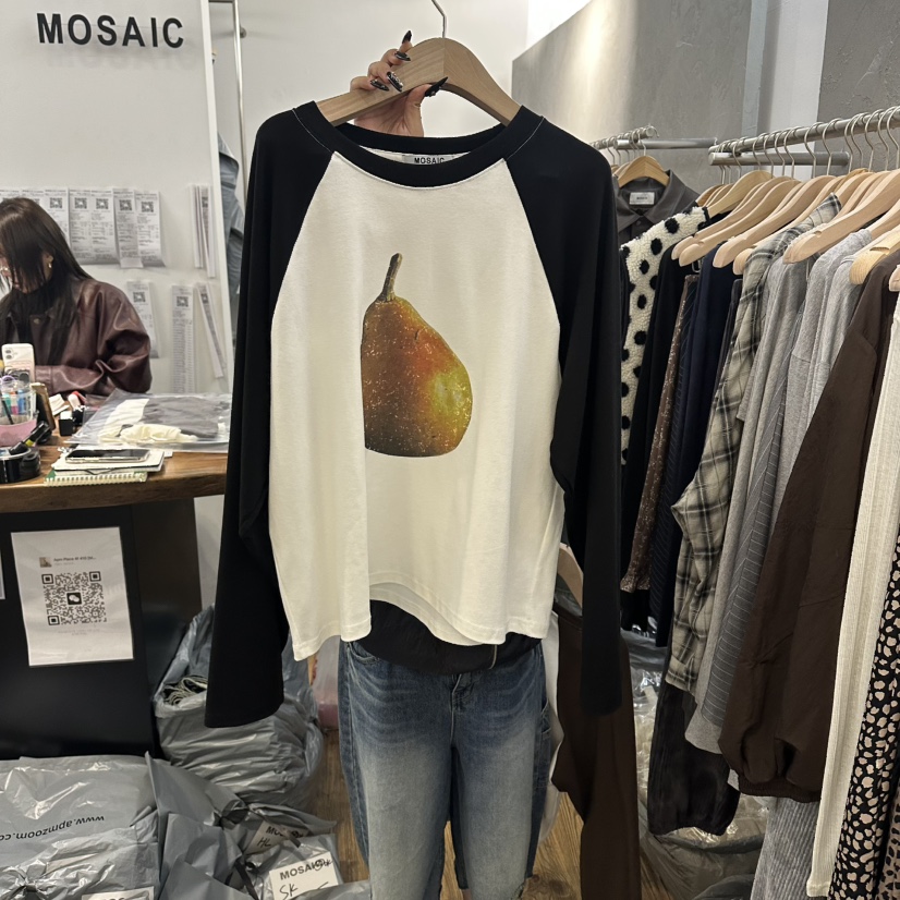 MOSAIC東大門㊣直郵女裝新品人氣25秋冬推薦職業休閑長袖T恤MOSAIC長袖T恤圖色1