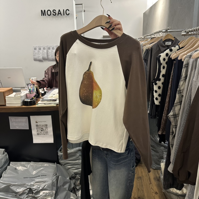 MOSAIC東大門㊣直郵女裝新品人氣25秋冬推薦職業休閑長袖T恤MOSAIC長袖T恤圖色2