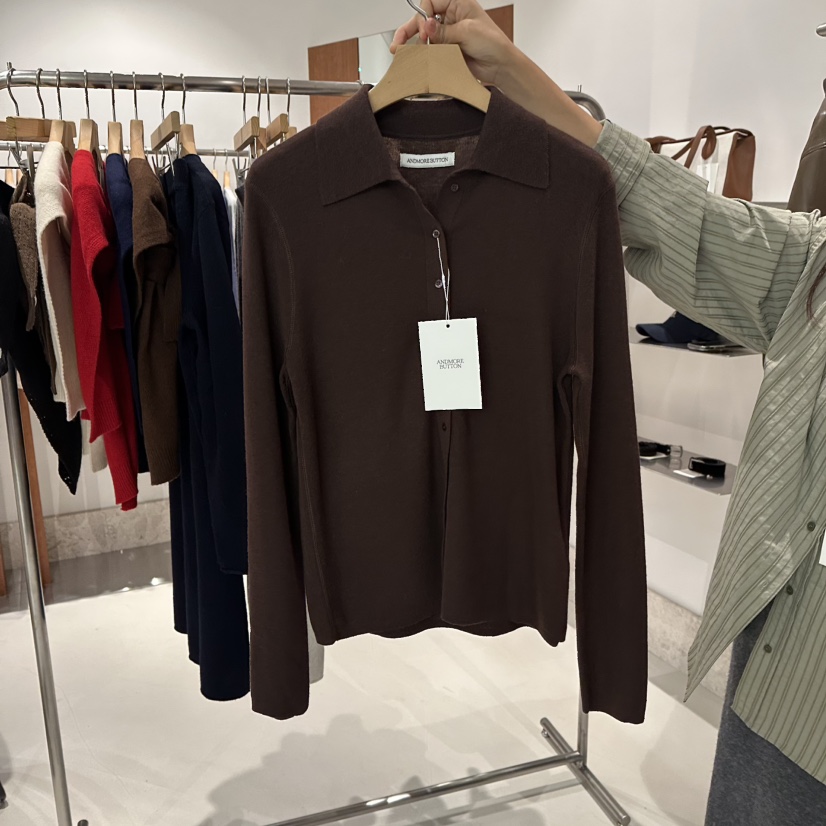 ANDMORE BUTTON東大門㊣實拍女裝新品真品25秋冬針織衫羊毛ANDMORE BUTTON針織衫圖色1