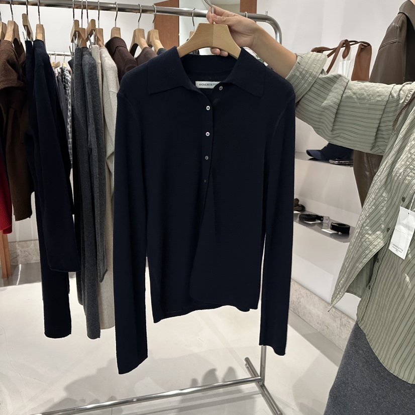 ANDMORE BUTTON東大門㊣實拍女裝新品真品25秋冬針織衫羊毛ANDMORE BUTTON針織衫圖色3黑色
