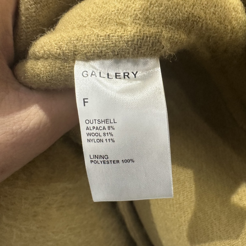 GALLERY-P東大門㊣直郵女士新品真品短款大衣手工制作羊駝毛GALLERY短款大衣