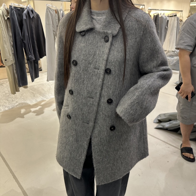 GALLERY-P東大門㊣直郵女士新品真品短款大衣手工制作羊駝毛GALLERY短款大衣圖色2