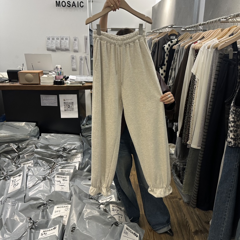 MOSAIC東大門㊣代購女士新款時尚推薦熱賣職業休閑褲荷葉邊MOSAIC休閑褲圖色1