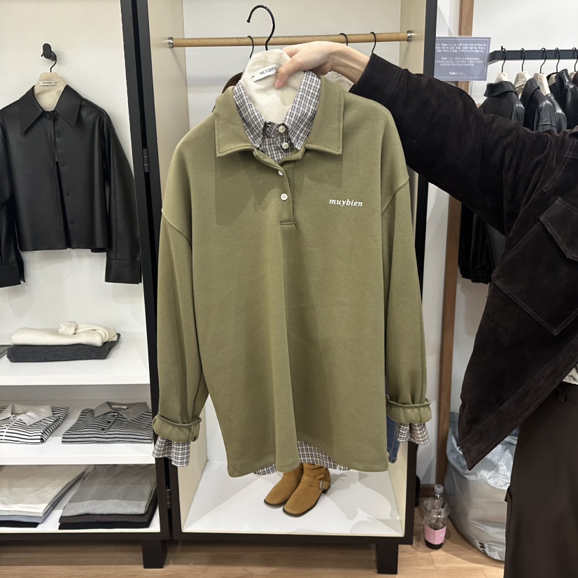MUYBIEN東大門㊣直郵女裝新品休閑推薦時尚襯衫蕾絲衫不含內搭MUYBIEN襯衫/蕾絲衫圖色3