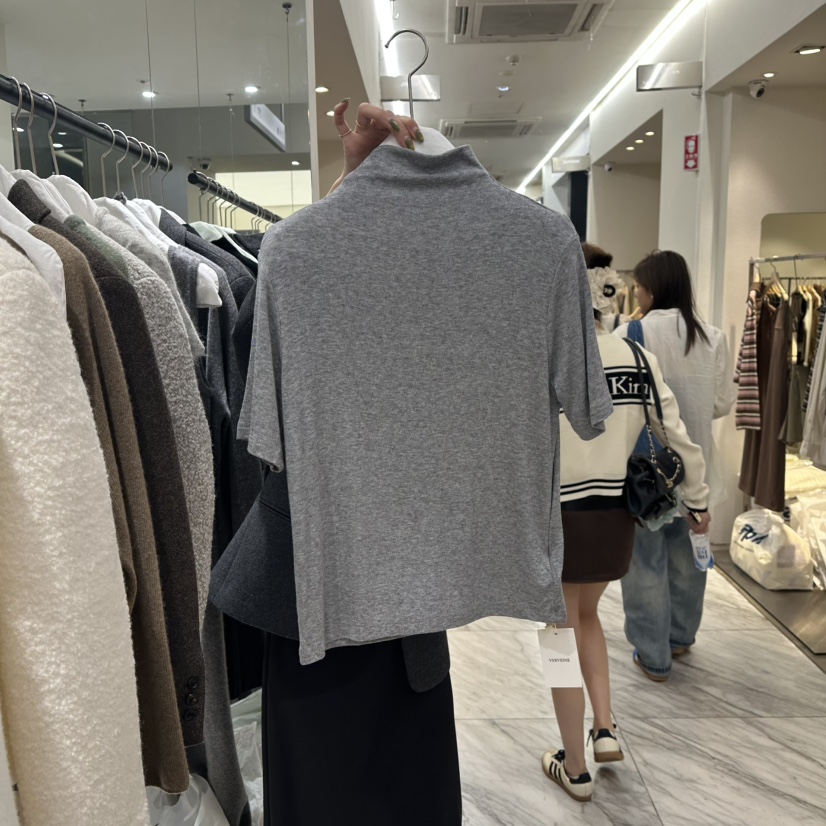 VERVEINE東大門㊣代購女裝新款推薦25秋冬熱賣真品休閑T恤柔軟VERVEINET恤圖色2