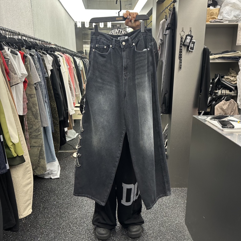 NUEUN東大門㊣實拍女裝新品時尚真品人氣25秋冬職業熱賣牛仔褲NUEUN/SEEOT牛仔褲圖色1