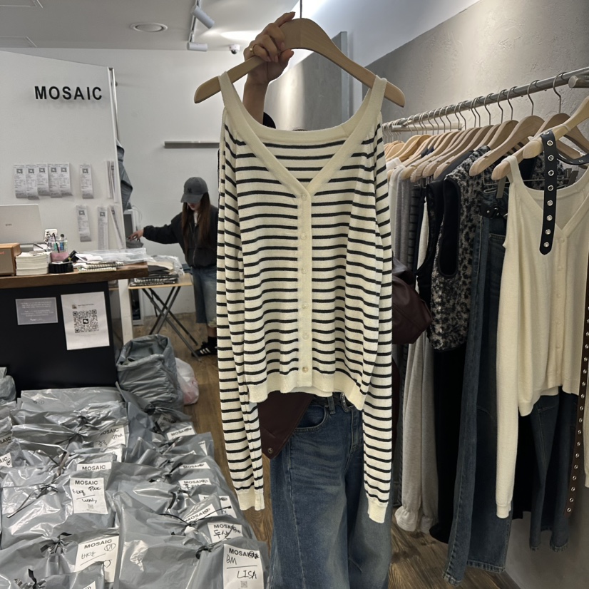 MOSAIC東大門㊣實拍女裝新品熱賣真品25秋冬時尚針織衫雙面MOSAIC針織衫圖色4