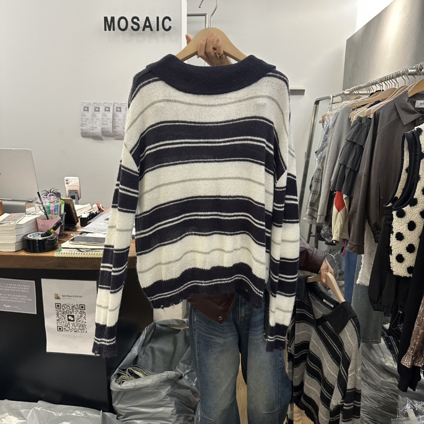 MOSAIC韓國代購㊣女裝新款推薦人氣休閑職業時尚真品針織衫MOSAIC針織衫