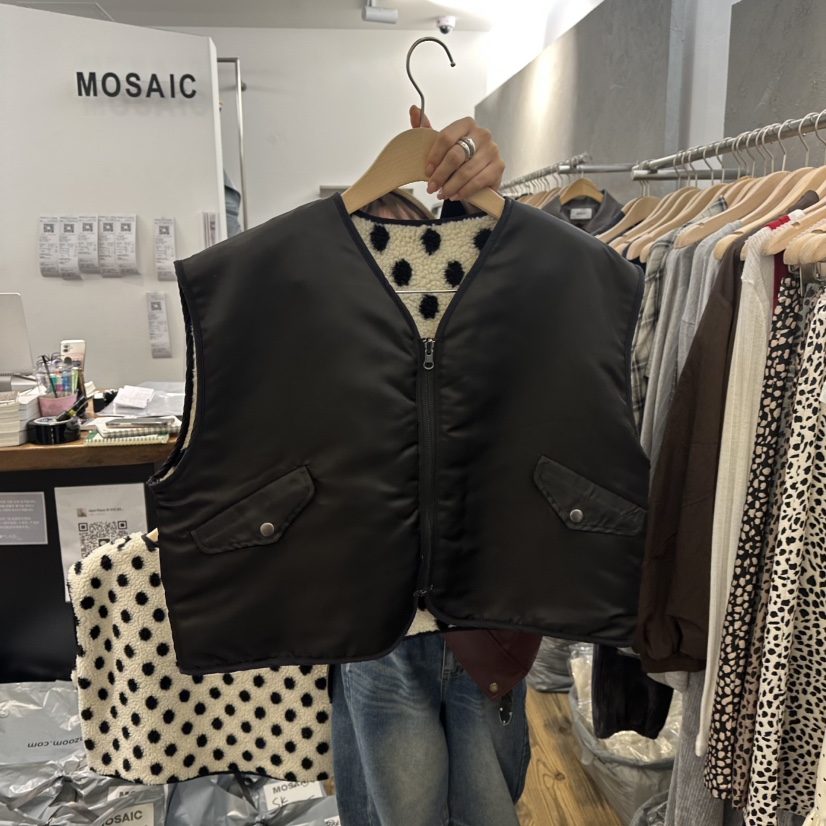 MOSAIC東大門㊣代購女裝新款人氣熱賣25秋冬時尚推薦馬甲雙面MOSAIC馬甲