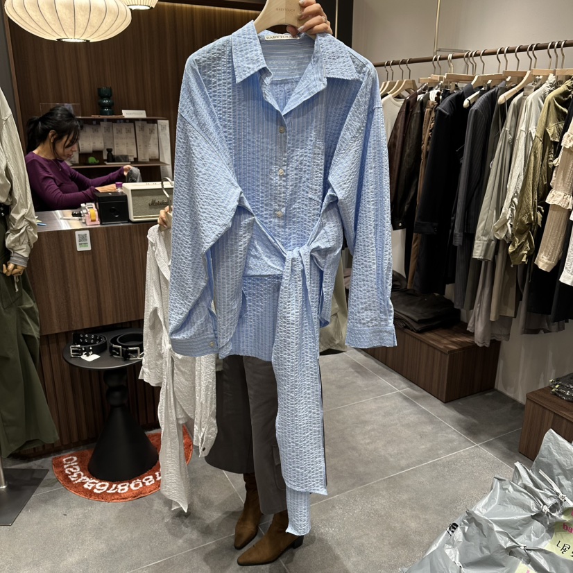 BABYTOUCH韓國代購㊣女裝新品推薦25秋冬職業休閑襯衫蕾絲衫BABYTOUCH襯衫/蕾絲衫圖色2