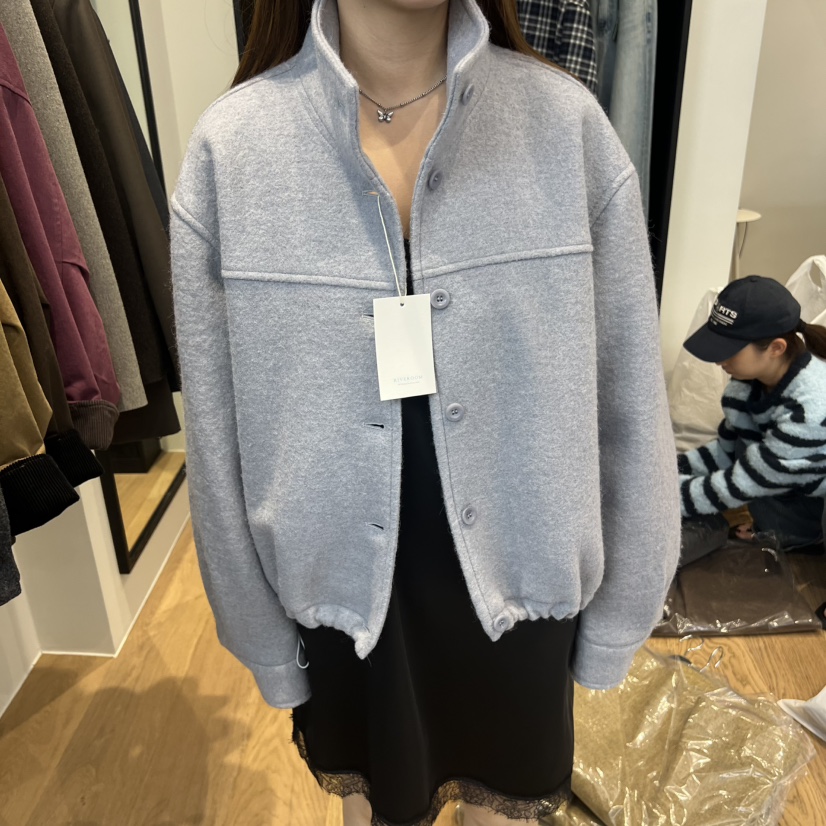RIVEROOM韓國代購㊣女裝新品真品休閑職業人氣推薦夾克羊毛RIVEROOM夾克圖色1
