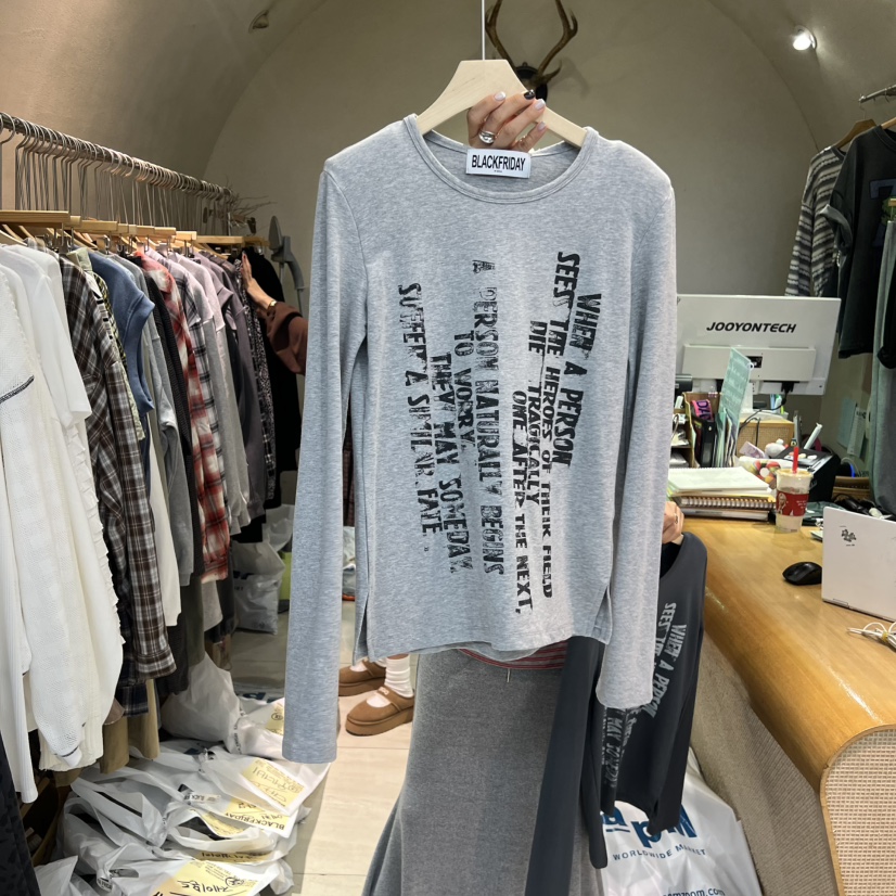 BLACKFRIDAY韓國代購㊣女裝新款推薦真品熱賣時尚人氣長袖T恤BLACK FRIDAY長袖T恤圖色3