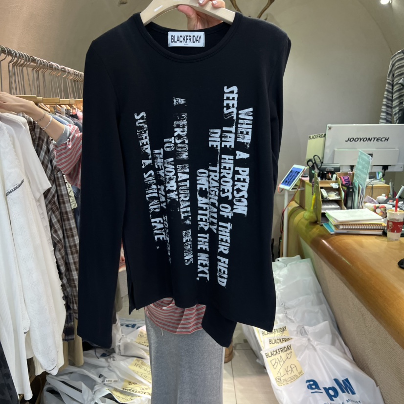 BLACKFRIDAY韓國代購㊣女裝新款推薦真品熱賣時尚人氣長袖T恤BLACK FRIDAY長袖T恤圖色4