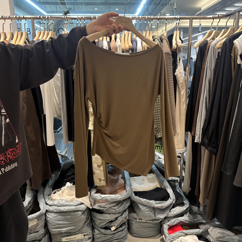 HONG.U東大門㊣實拍女裝新品25秋冬人氣真品熱賣推薦長袖T恤HONG.U長袖T恤圖色2