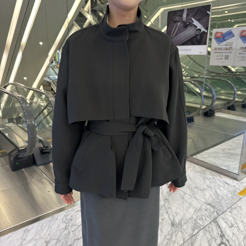 MER東大門㊣代購女士新品推薦熱賣人氣時尚真品25秋冬夾克含腰帶MER/ANGELO BIANCO夾克圖色2