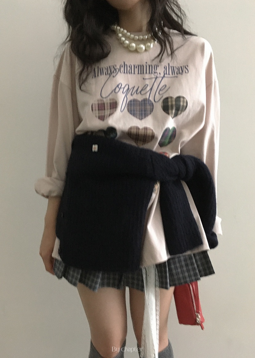 BY CHAPTER東大門㊣代購女士新款休閑熱賣真品推薦長袖T恤BY Chapter長袖T恤