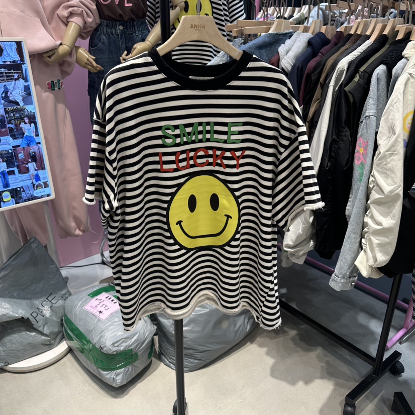 ANNA韓國代購㊣女士新品人氣推薦時尚25秋冬職業真品休閑T恤ANNAT恤圖色1