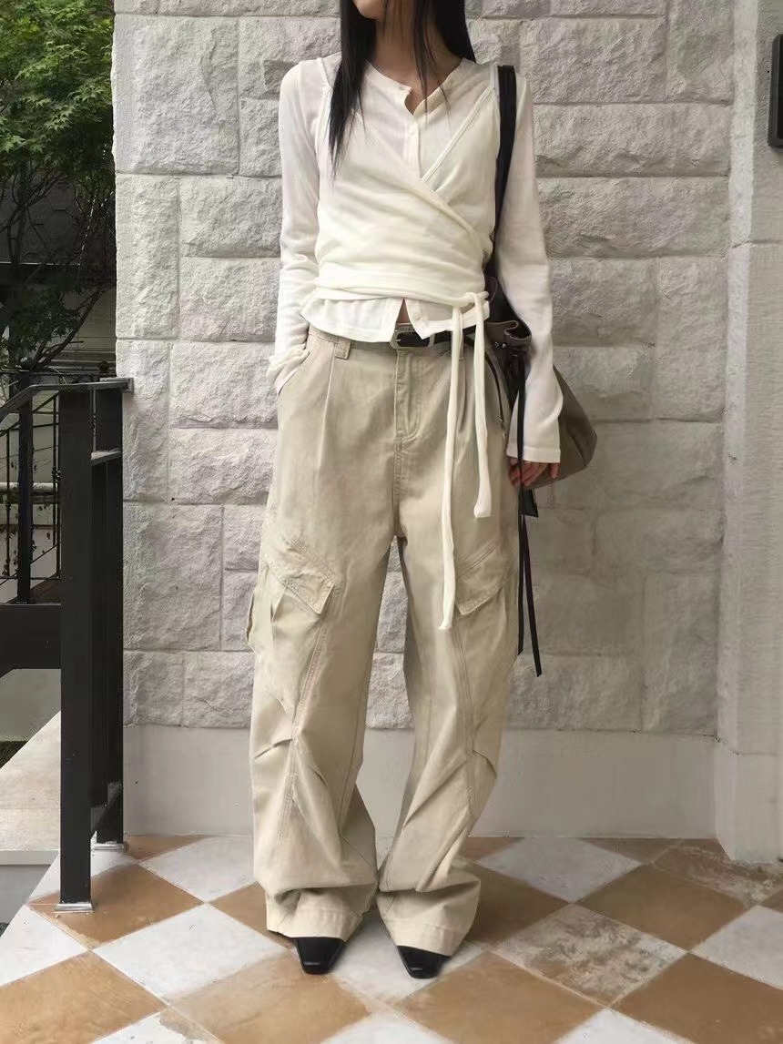 MADE東大門㊣代購女裝新款25秋冬熱賣休閑時尚休閑褲工裝褲MADE休閑褲圖色2