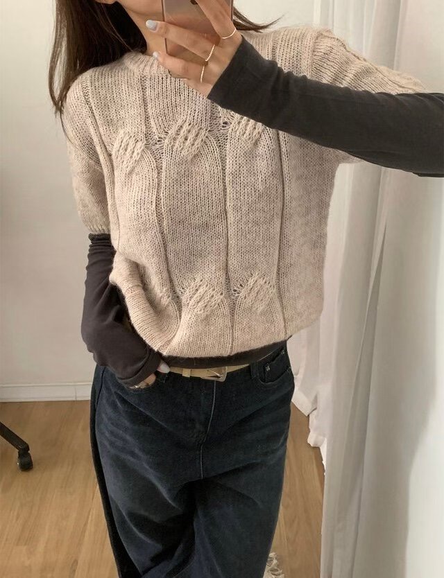 LIBERTY韓國代購㊣女士新品25秋冬熱賣時尚職業真品人氣針織衫LIBERTY針織衫