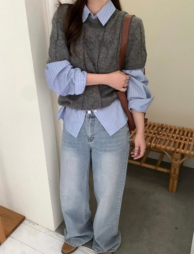 LIBERTY韓國代購㊣女士新品25秋冬熱賣時尚職業真品人氣針織衫LIBERTY針織衫
