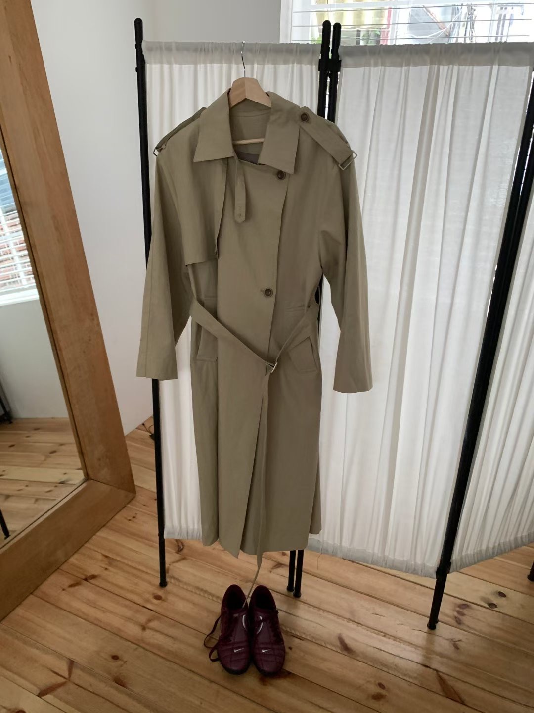 LIBERTY韓國直郵㊣女裝新品時尚25秋冬休閑熱賣長款風衣含腰繩LIBERTY長款風衣圖色1