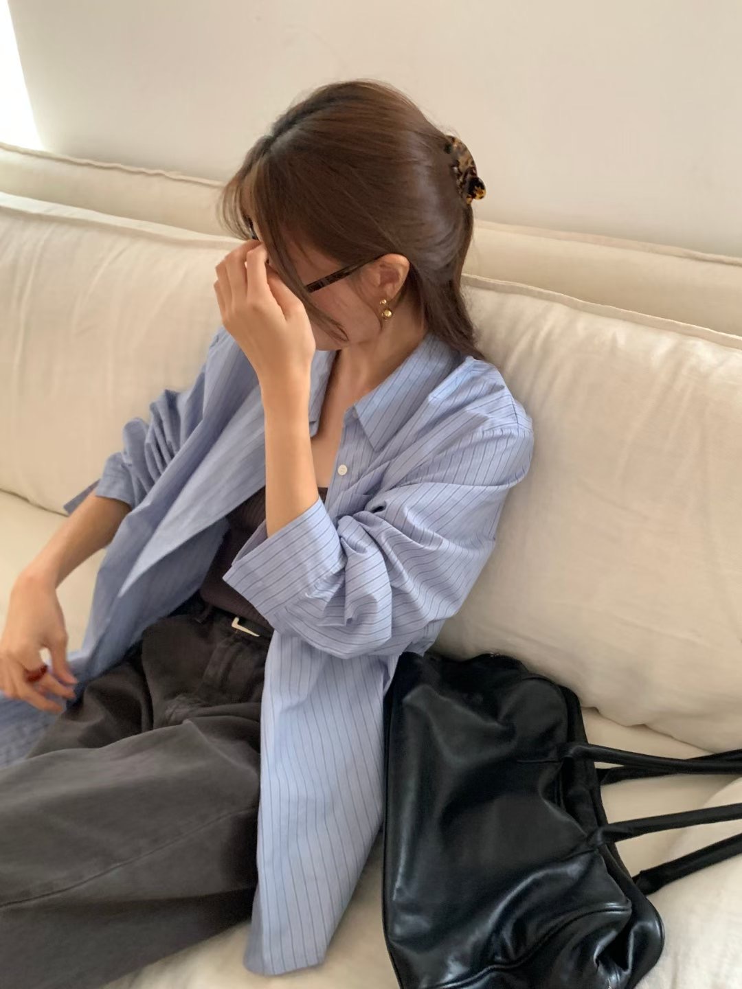 LIBERTY東大門㊣實拍女士新款25秋冬推薦人氣時尚襯衫蕾絲衫LIBERTY襯衫/蕾絲衫