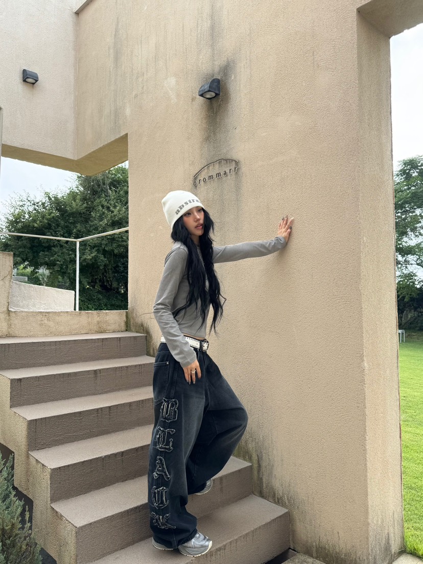 SEEOT韓國代購㊣女士新款人氣真品推薦牛仔褲不含腰帶男女同款GGD牛仔褲