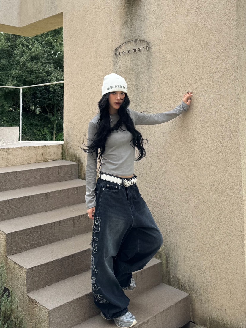 SEEOT韓國代購㊣女士新款人氣真品推薦牛仔褲不含腰帶男女同款GGD牛仔褲