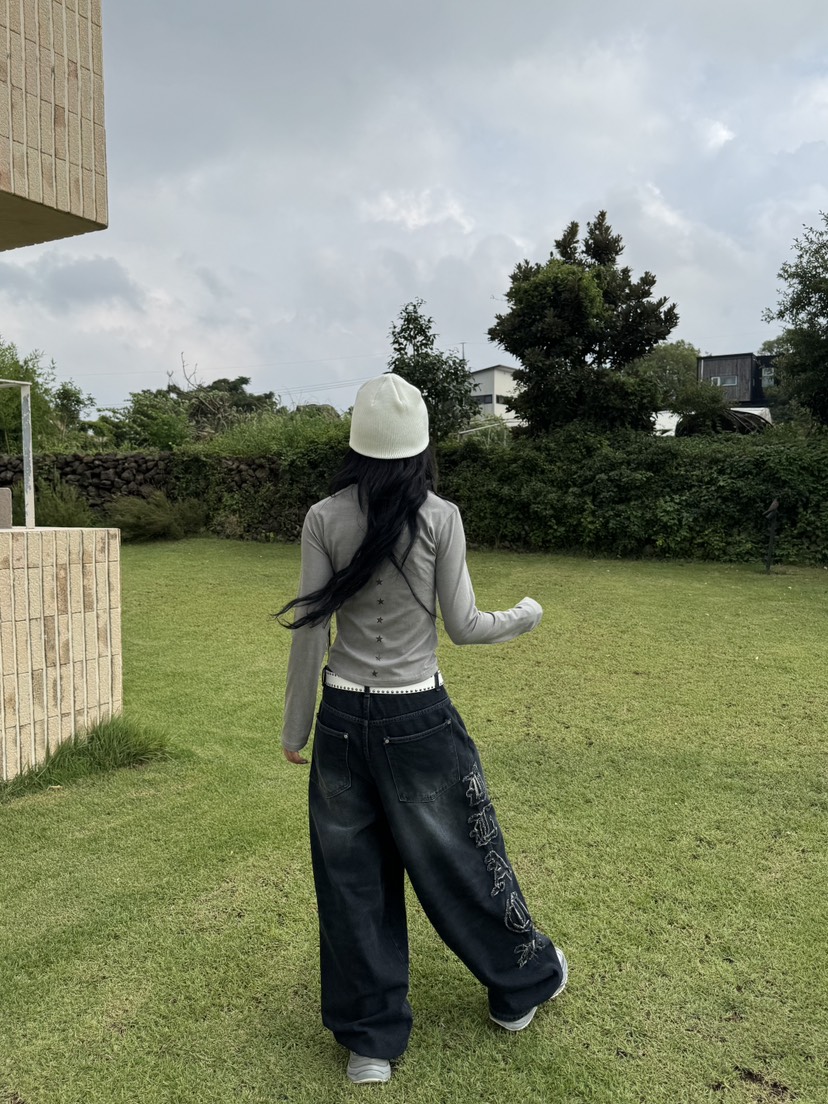 SEEOT韓國代購㊣女士新款人氣真品推薦牛仔褲不含腰帶男女同款GGD牛仔褲