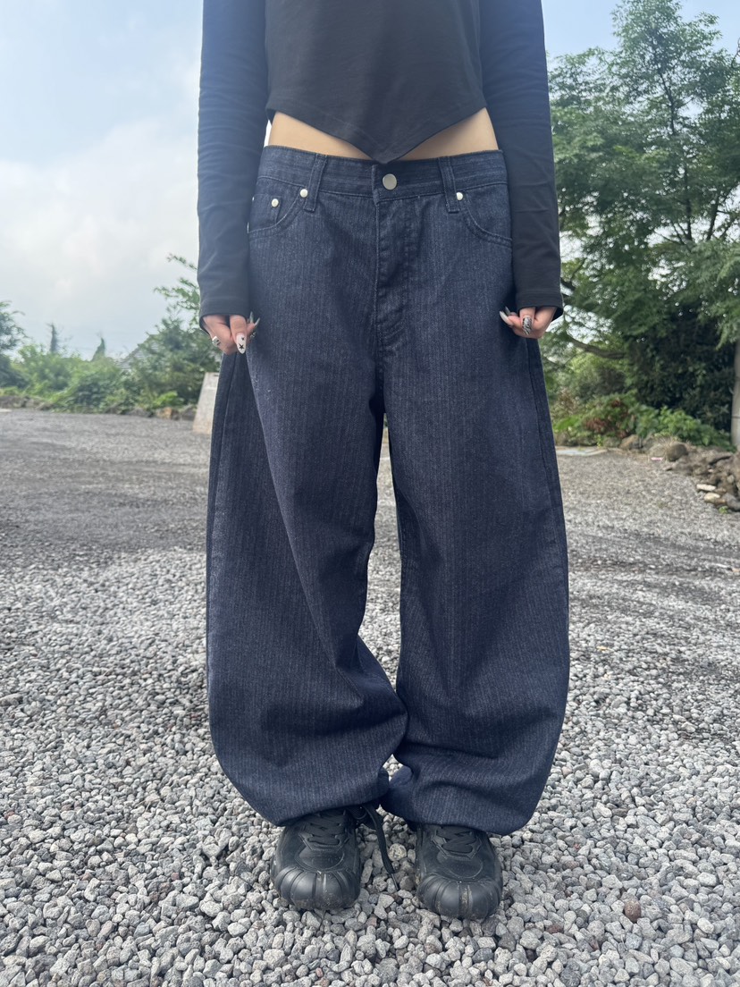SEEOT東大門㊣實拍女士新品25秋冬休閑褲不含腰帶男女同款人字紋條紋GGD休閑褲圖色1