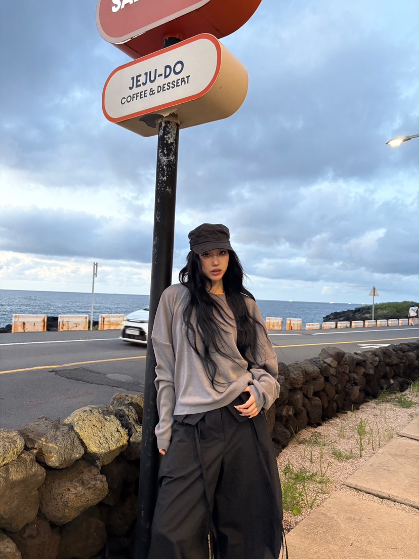 SEEOT韓國直郵㊣女士新款推薦25秋冬針織衫男女同款短款針織GGD針織衫