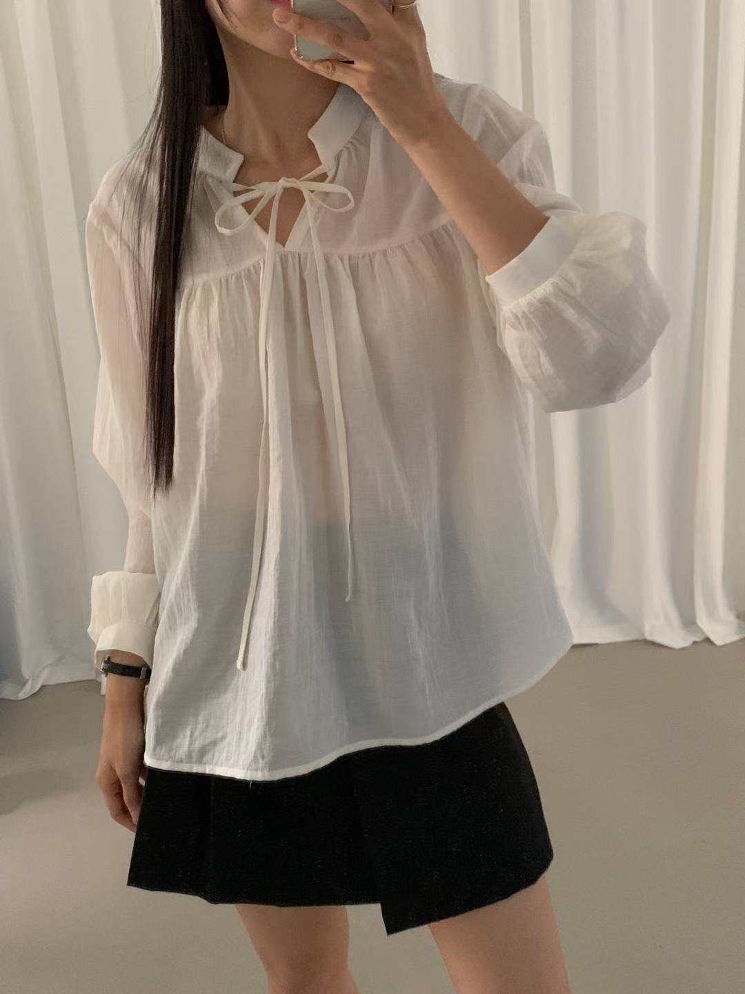 DAYEND東大門㊣實拍女裝新款25秋冬推薦時尚人氣襯衫蕾絲衫DAYEND襯衫/蕾絲衫