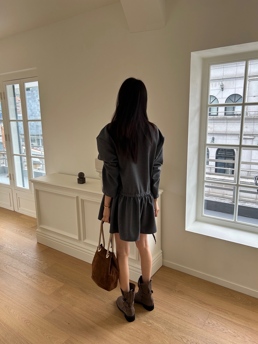 ME MO韓國直郵㊣女裝新款職業推薦25秋冬熱賣連衣裙不含腰包ME MO連衣裙