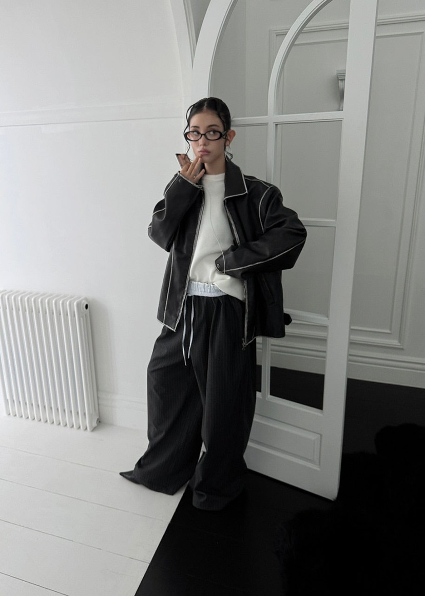 OURWAVE/OUR ROOM東大門㊣代購女裝新品職業推薦皮衣水洗Our Wave/Our Room皮衣