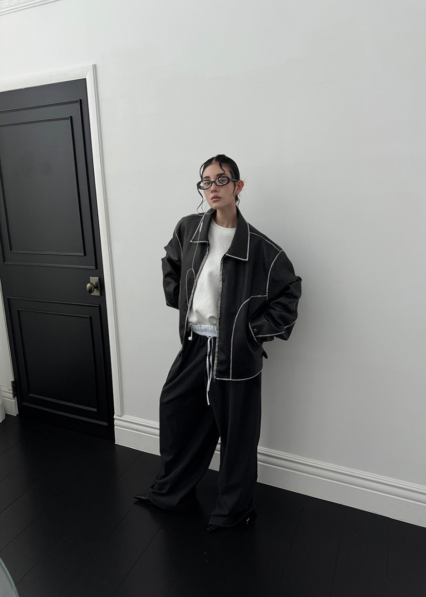 OURWAVE/OUR ROOM東大門㊣代購女裝新品職業推薦皮衣水洗Our Wave/Our Room皮衣