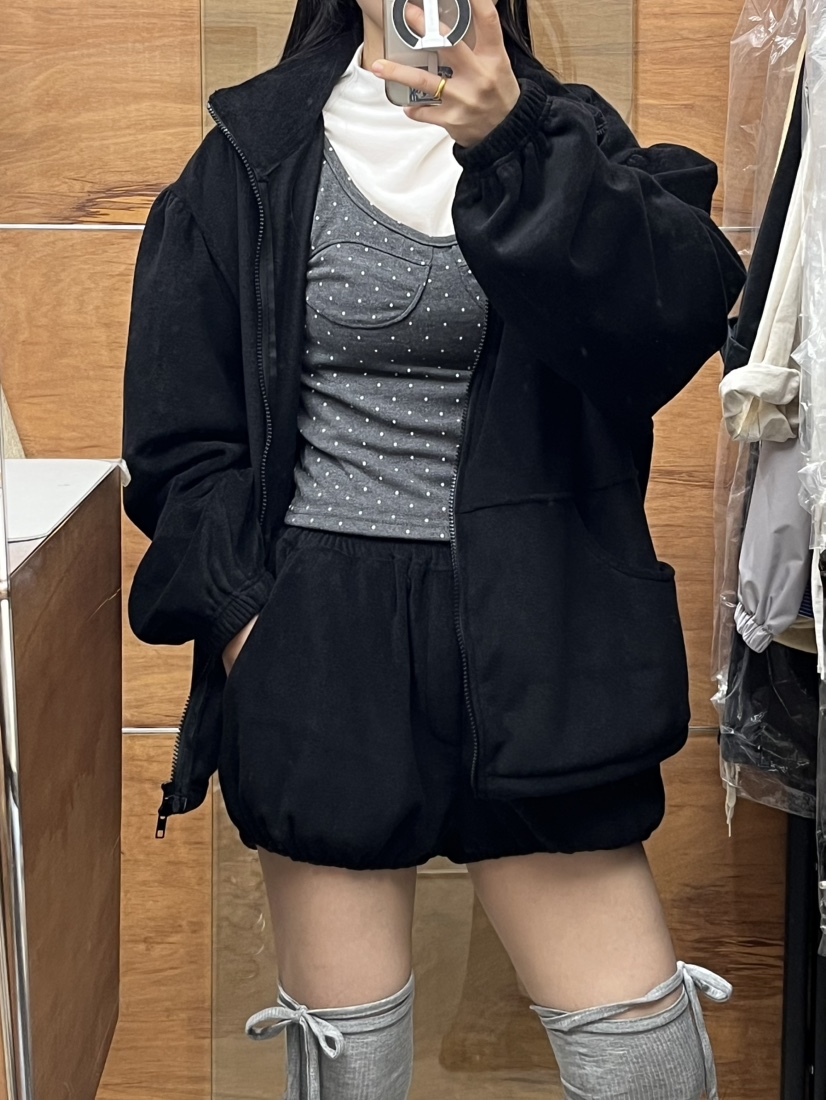 BEAMING SEOUL韓國代購㊣女裝新品職業熱賣時尚夾克羊毛拉鏈BEAMING SEOUL夾克