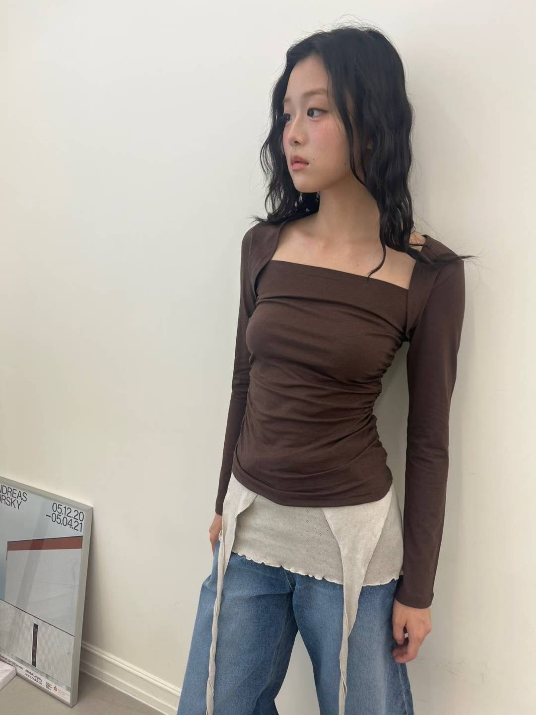 ORORA韓國代購㊣女士新品真品人氣時尚職業熱賣推薦長袖T恤ORORA長袖T恤圖色2