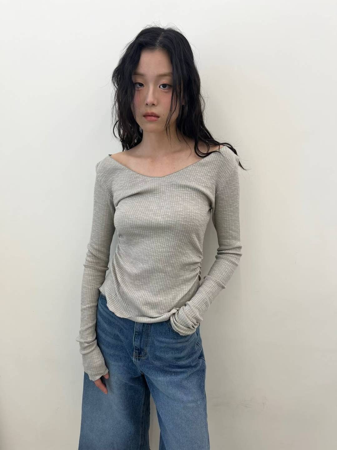 ORORA韓國代購㊣女士新品時尚休閑真品25秋冬人氣推薦長袖T恤ORORA長袖T恤圖色2
