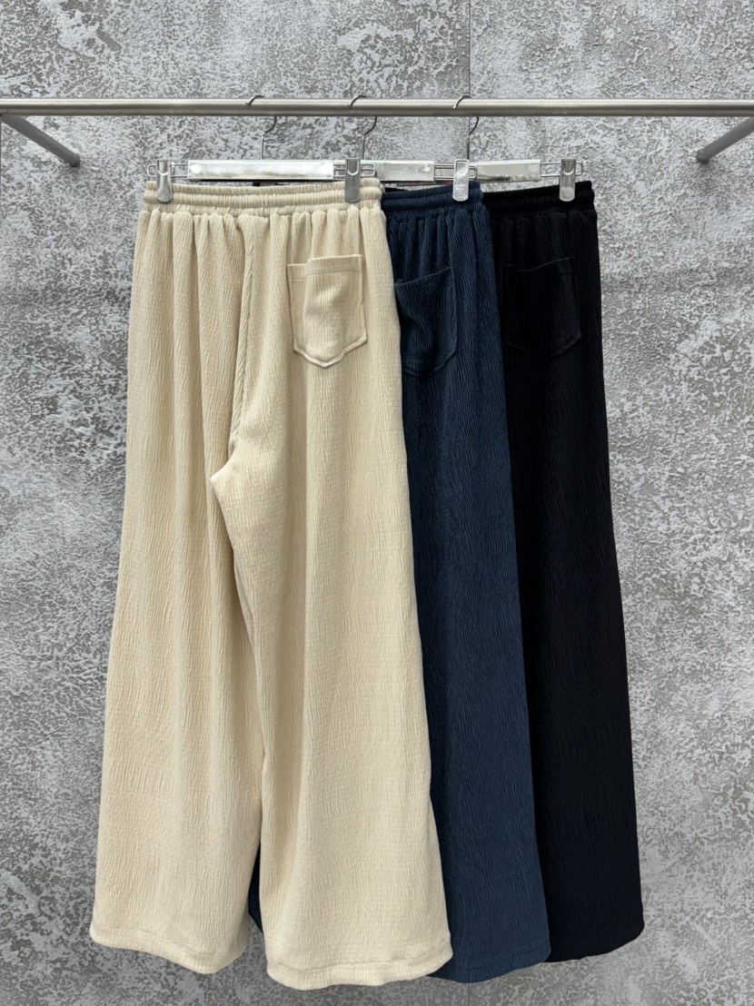 BADCALM韓國代購㊣女士新品25秋冬職業真品休閑褲天鵝絨褶皺BADCALM休閑褲
