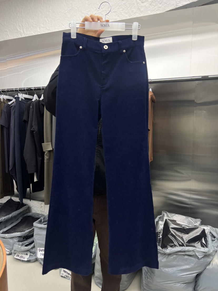 NOVUS東大門㊣實拍女裝新品休閑時尚休閑褲不含腰帶燈芯絨喇叭NOVUS休閑褲圖色2