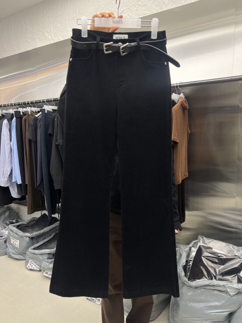 NOVUS東大門㊣實拍女裝新品休閑時尚休閑褲不含腰帶燈芯絨喇叭NOVUS休閑褲圖色3
