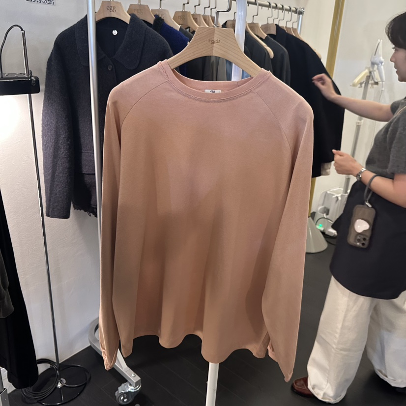 EGG東大門㊣代購女裝新品推薦25秋冬熱賣時尚真品休閑長袖T恤EGG-訂貨周期長長袖T恤圖色6